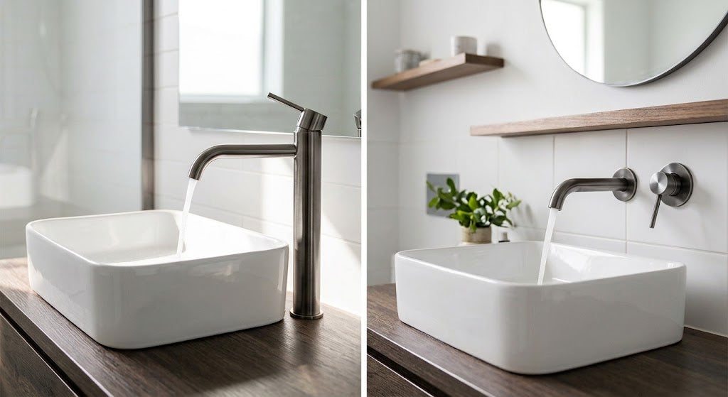 Enhance Your Bathroom Renovation with Above-Counter Basins and Tall Mixers or Wall Spouts