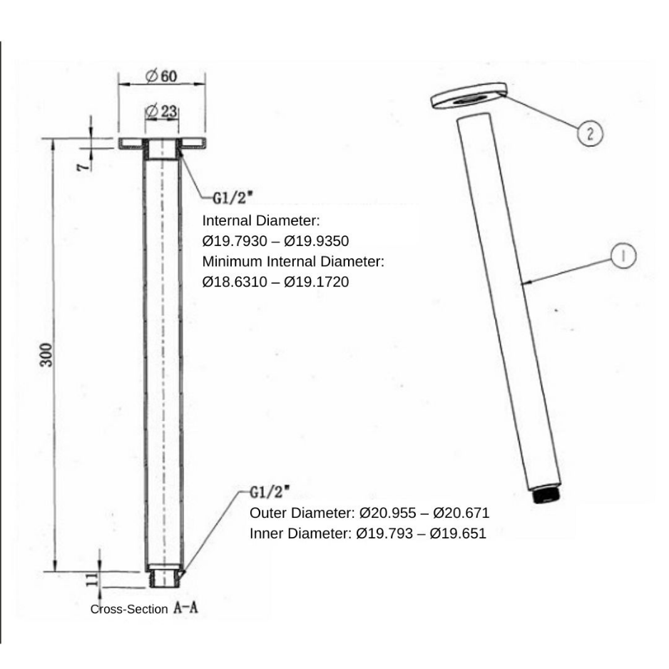 Ceiling Arm 300mm