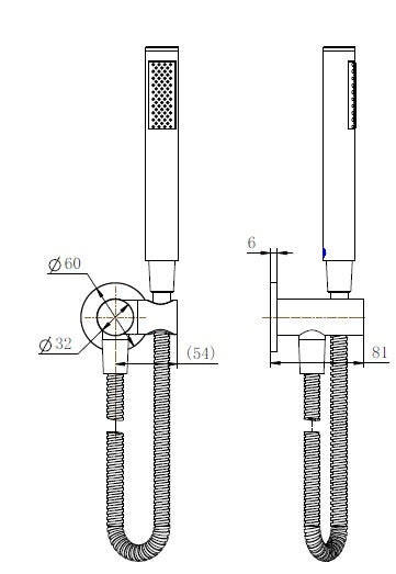 Round Shower Set-Handpiece on bracket