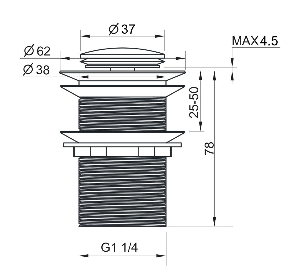 Pop-Up Waste NO Over Flow 32mm