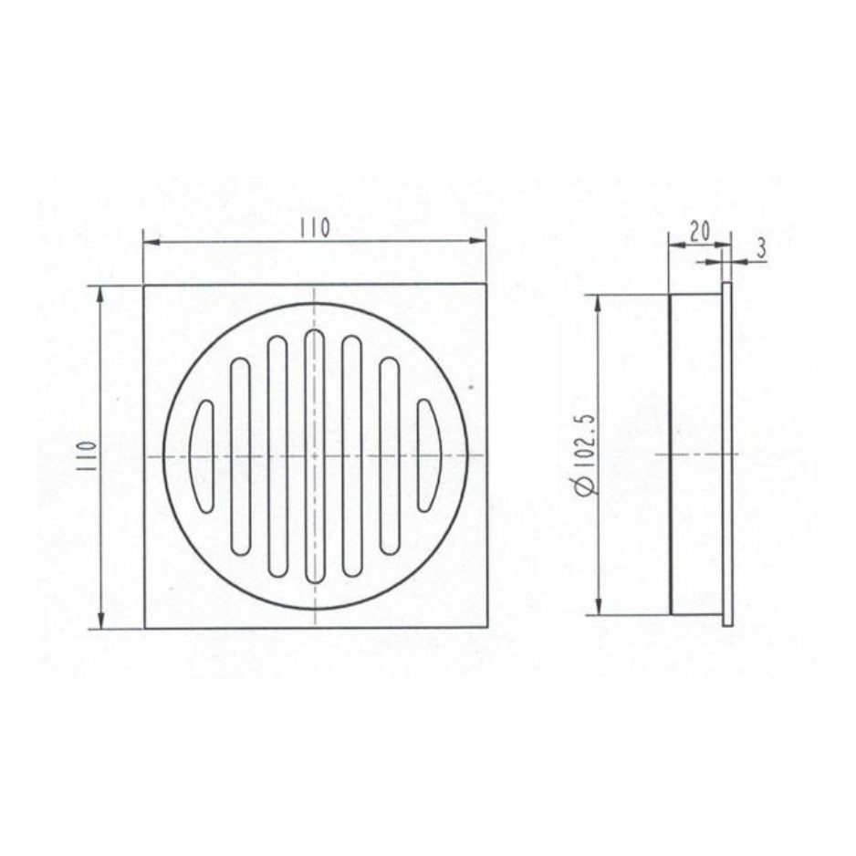 Square Floor Grate 100mm