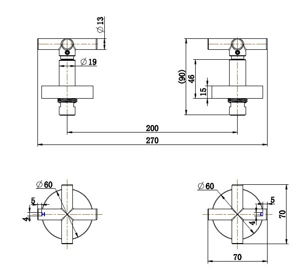 Cross Handle Taps