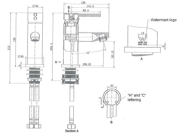 Round Basin Mixer Straight Spout