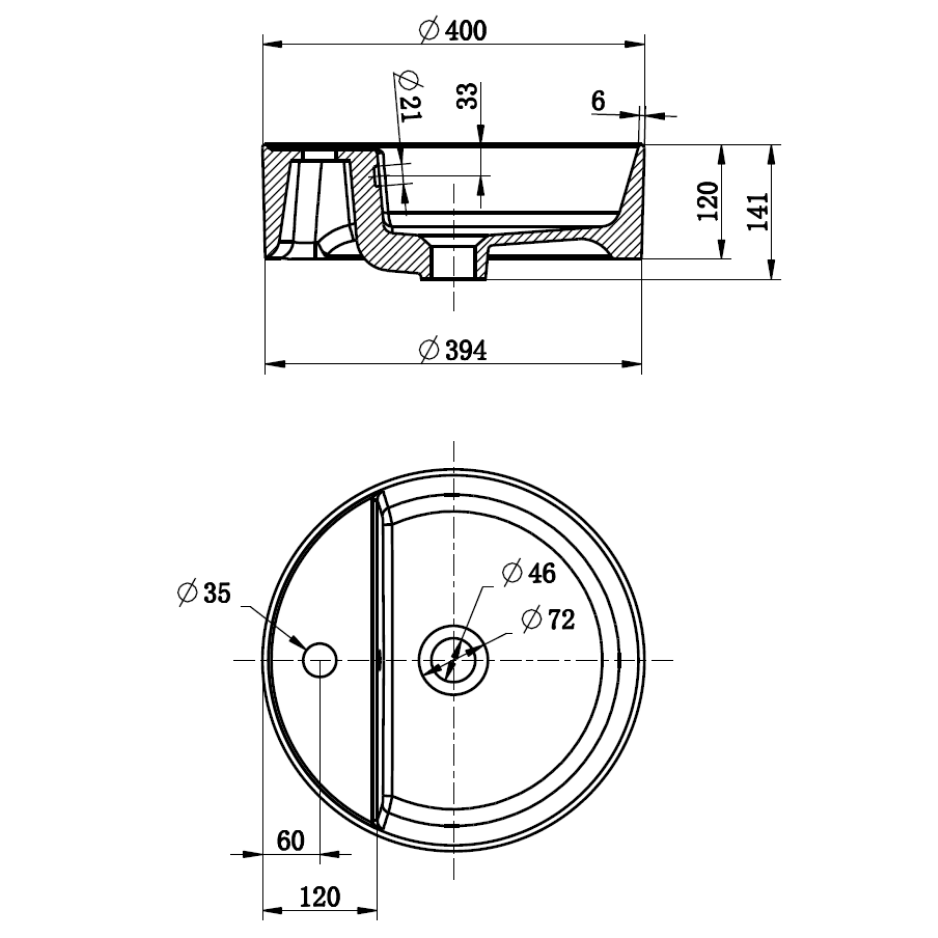 Round Basin 400*400*140