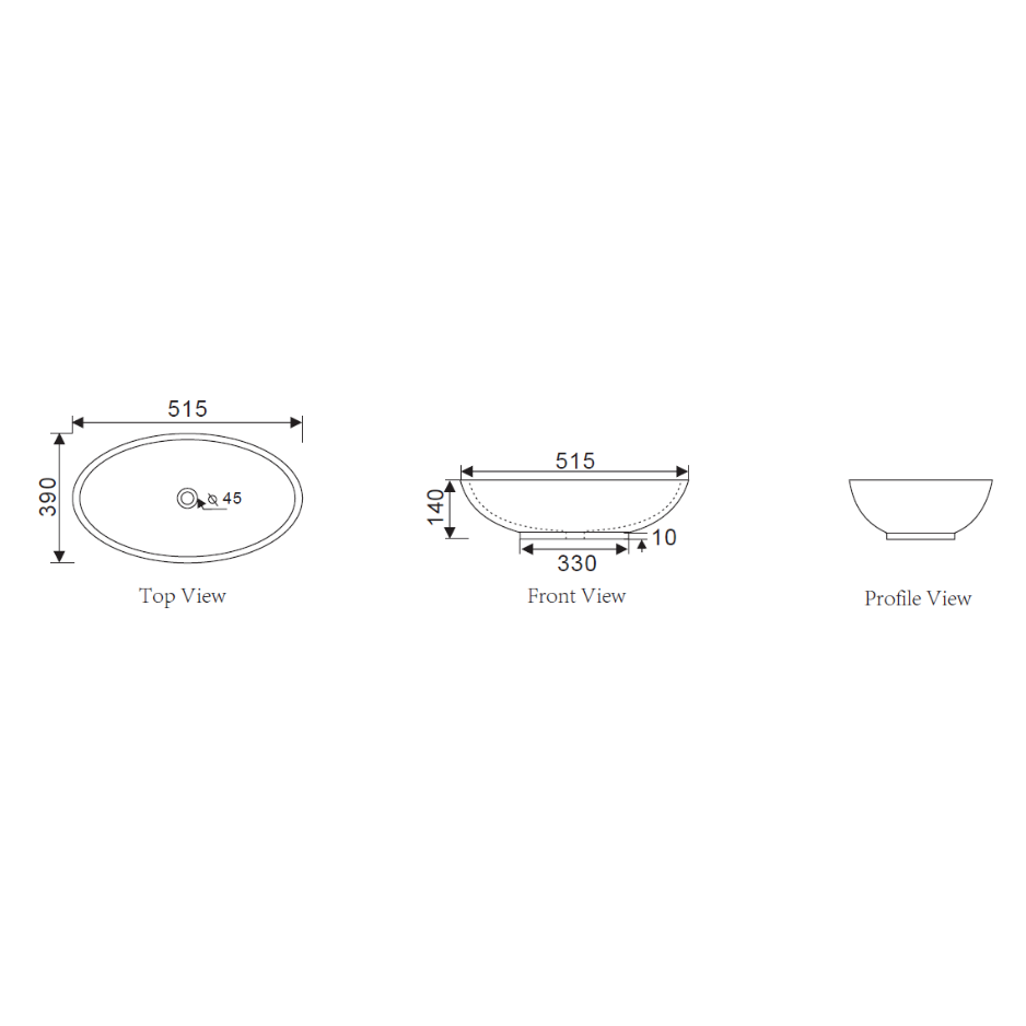Oval Basin 515*390*145