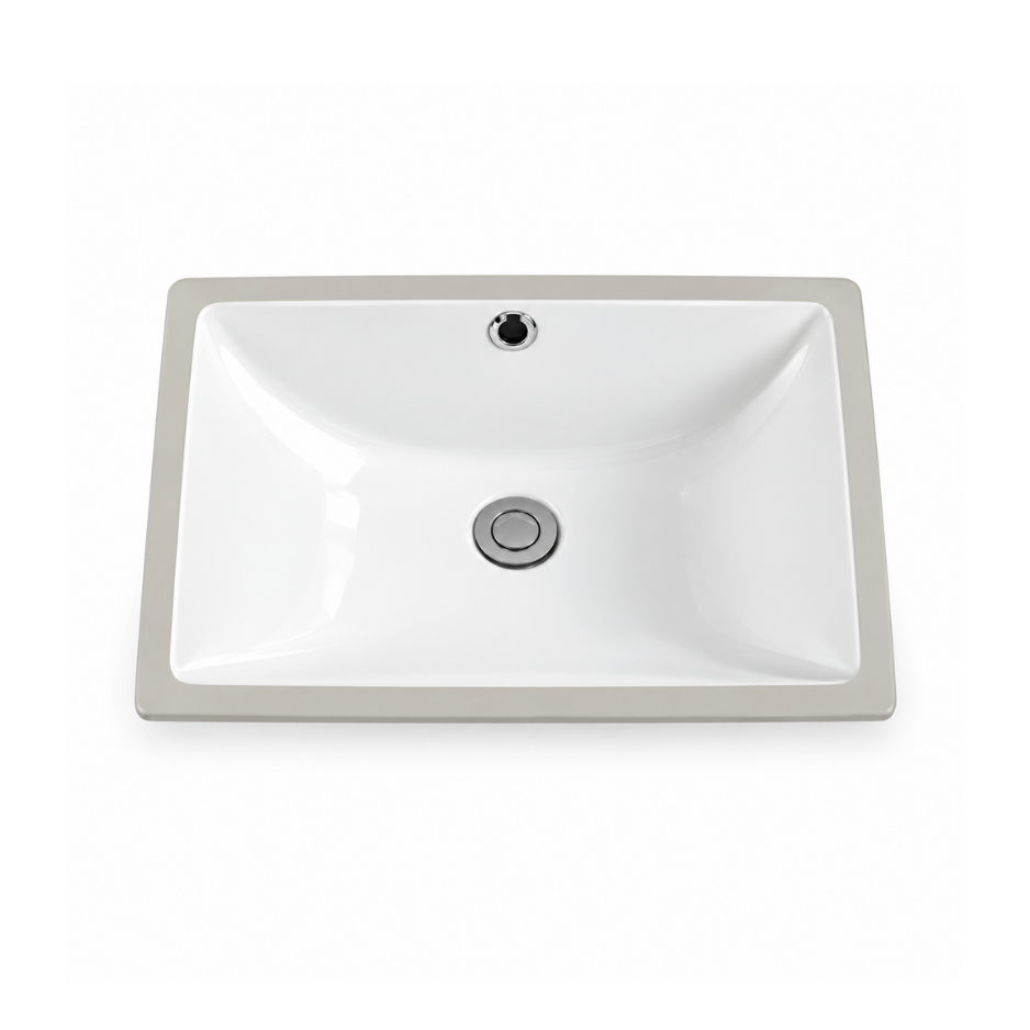 Under Counter Rectangle Basin 470x350x195mm | Gloss White