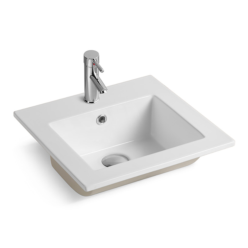 Drop-In Square Basin 415×415×170mm | Gloss White