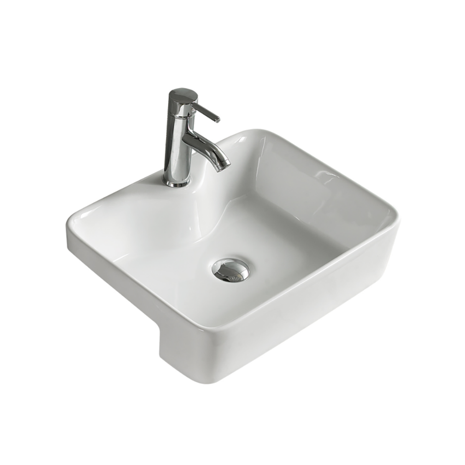 Semi Recessed Basin 480x370x130mm | Gloss White
