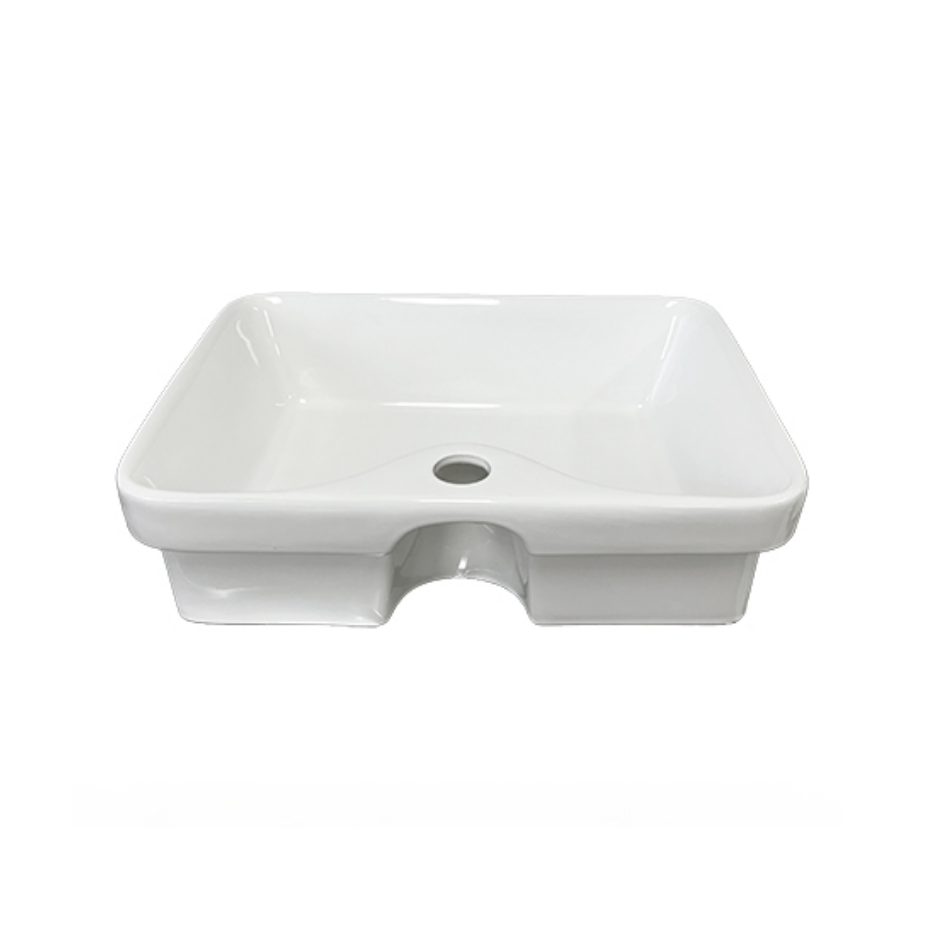 Semi Recessed Basin 480x370x130mm | Gloss White