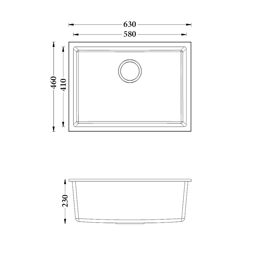 Single Bowl Kitchen Sink in Matt White
