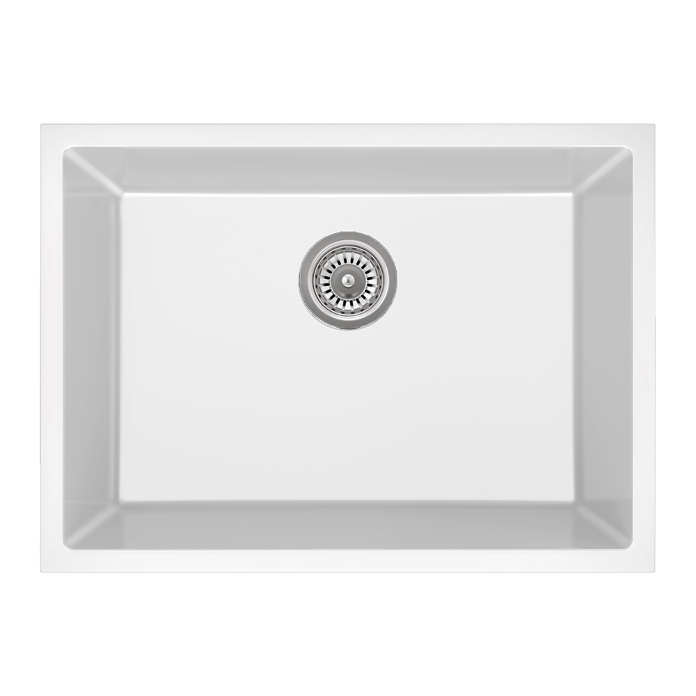 Single Bowl Kitchen Sink in Matt White