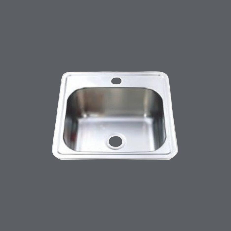 Square Drop-In Sink – 380×380×170mm – 1 or No Tap Hole