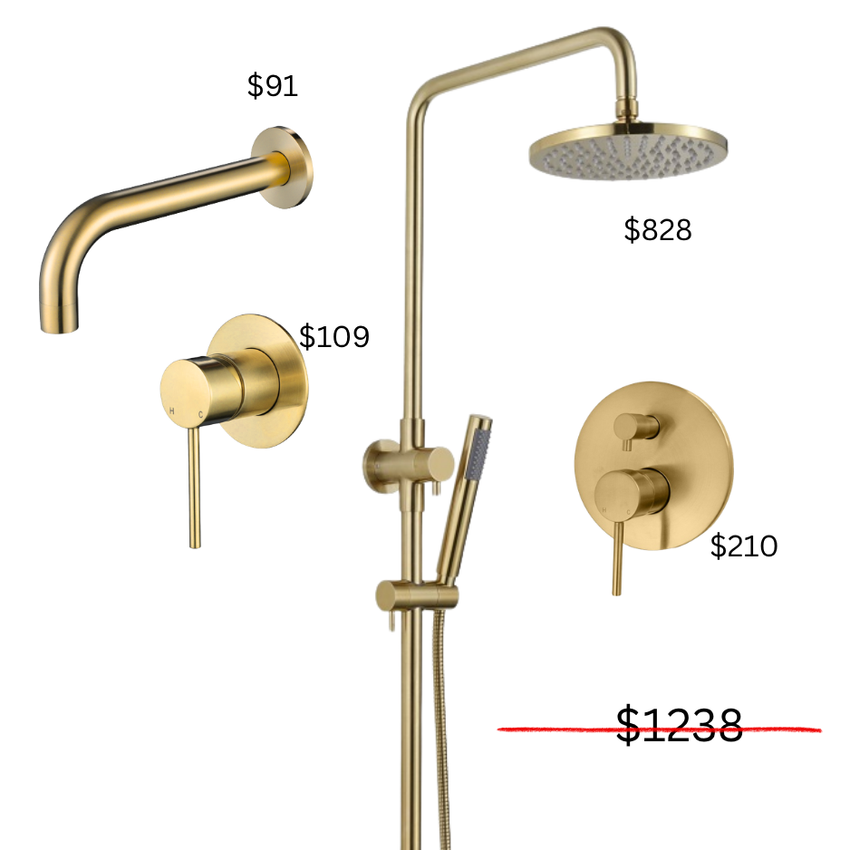 Financial Year Sales - Bathroom Tapware ( Brushed Gold ) Package