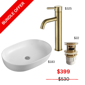 Financial Year Sales - Brushed Gold Tapware & Basin Package
