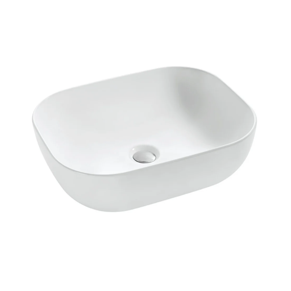 Oval Above-Counter Ceramic Basin – 500×400×150mm | Gloss White Ceramic