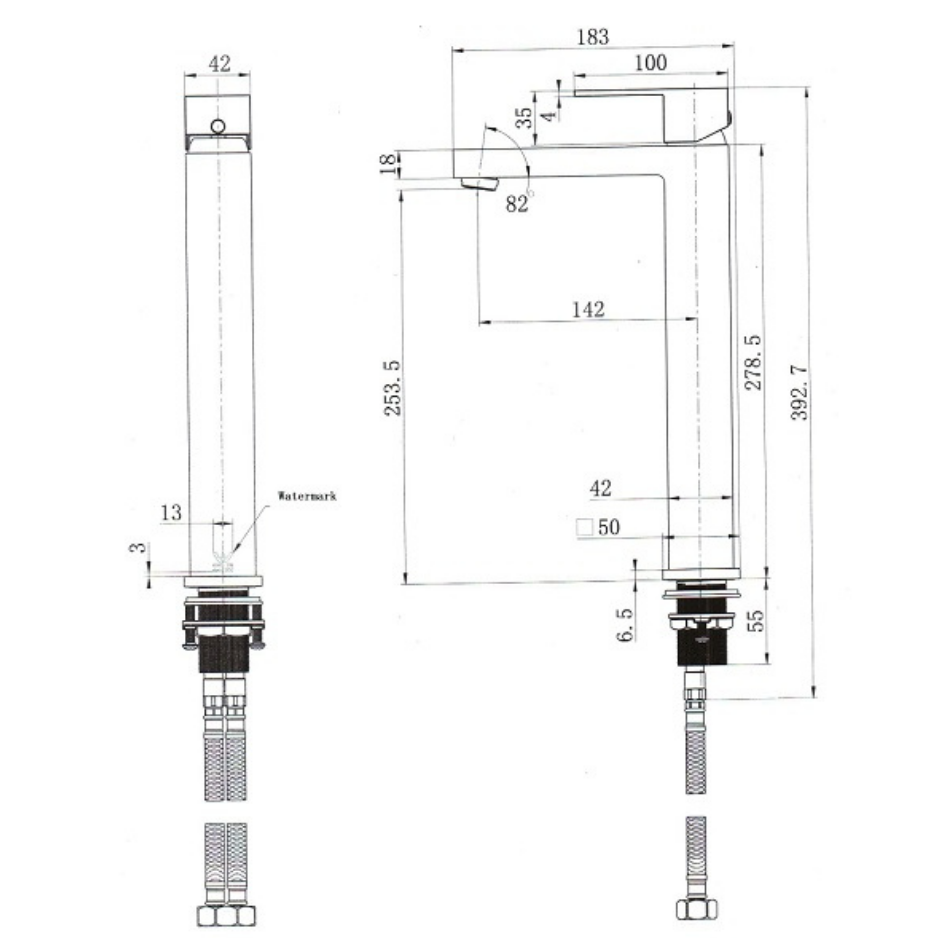 Square Tall Basin Mixer
