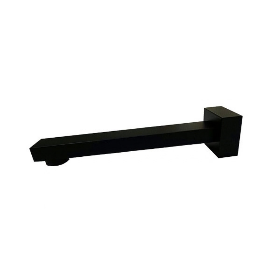 Matte Black Rectangular Bath Spout – 180mm