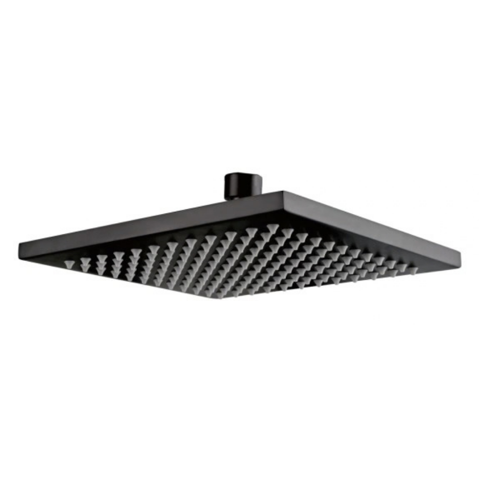 Matte Black Square Shower Head – 200mm | WELS 3 Star