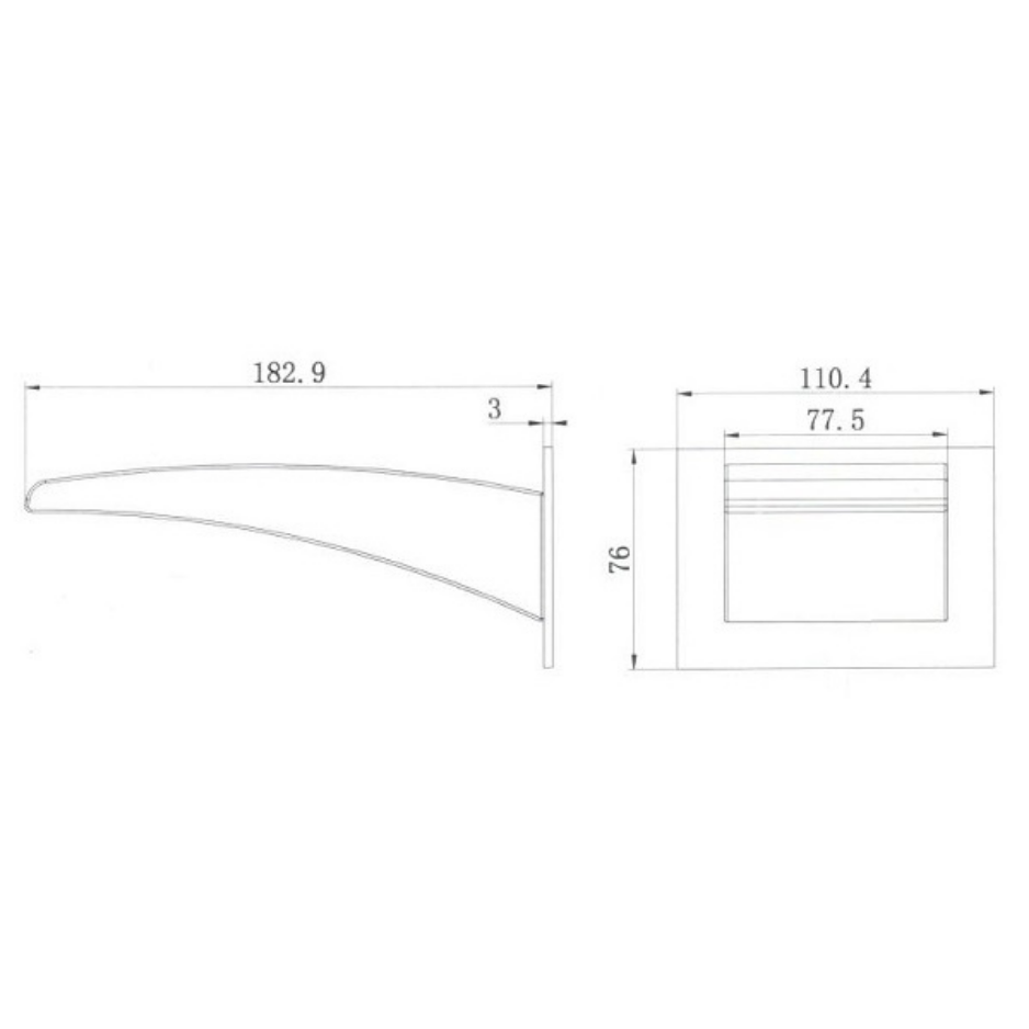 Matte Black Bath Spout – 180mm
