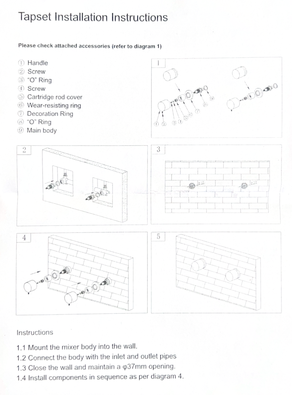 Double Round Wall Mixers Installation Manual