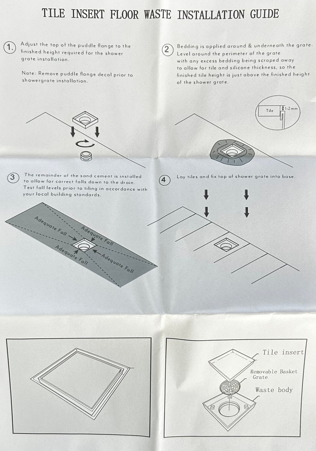 Tile Insert Floor Waste
