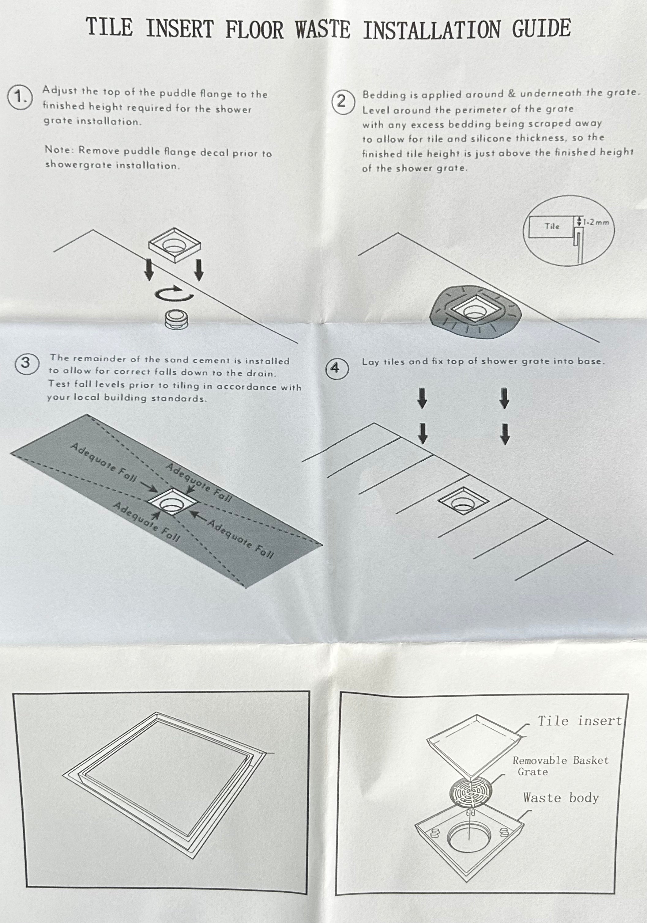 Tile Insert Floor Waste