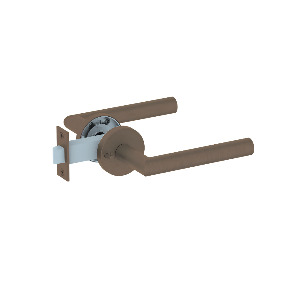 Antique Brass Door Handle with Lock – Solid Brass