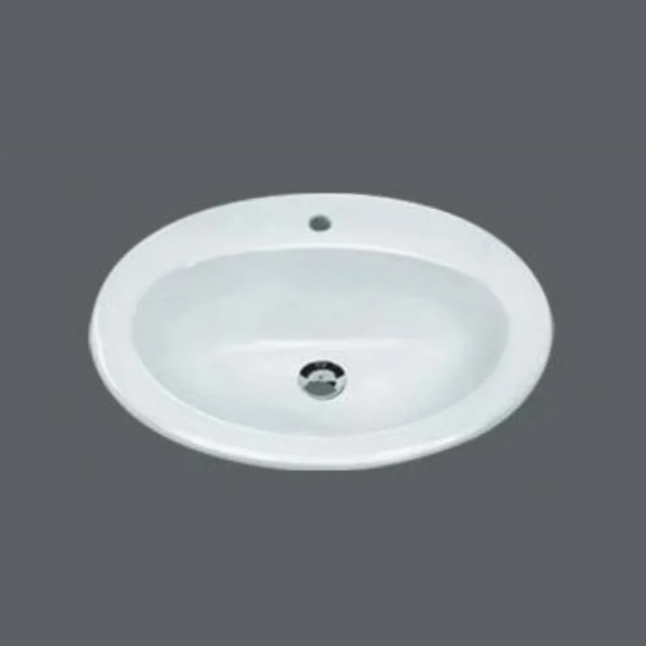 Drop-In Basin 550×450×195mm | Gloss White Ceramic