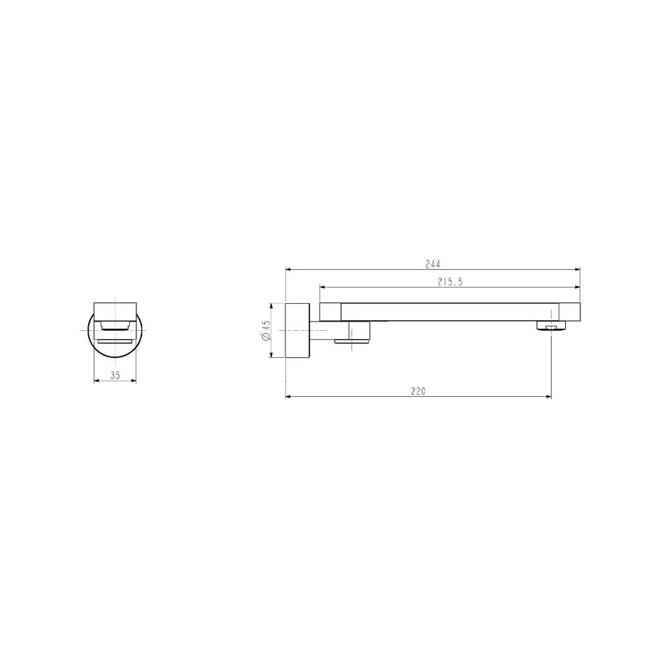 Chrome Swivel Bath Spout 220mm