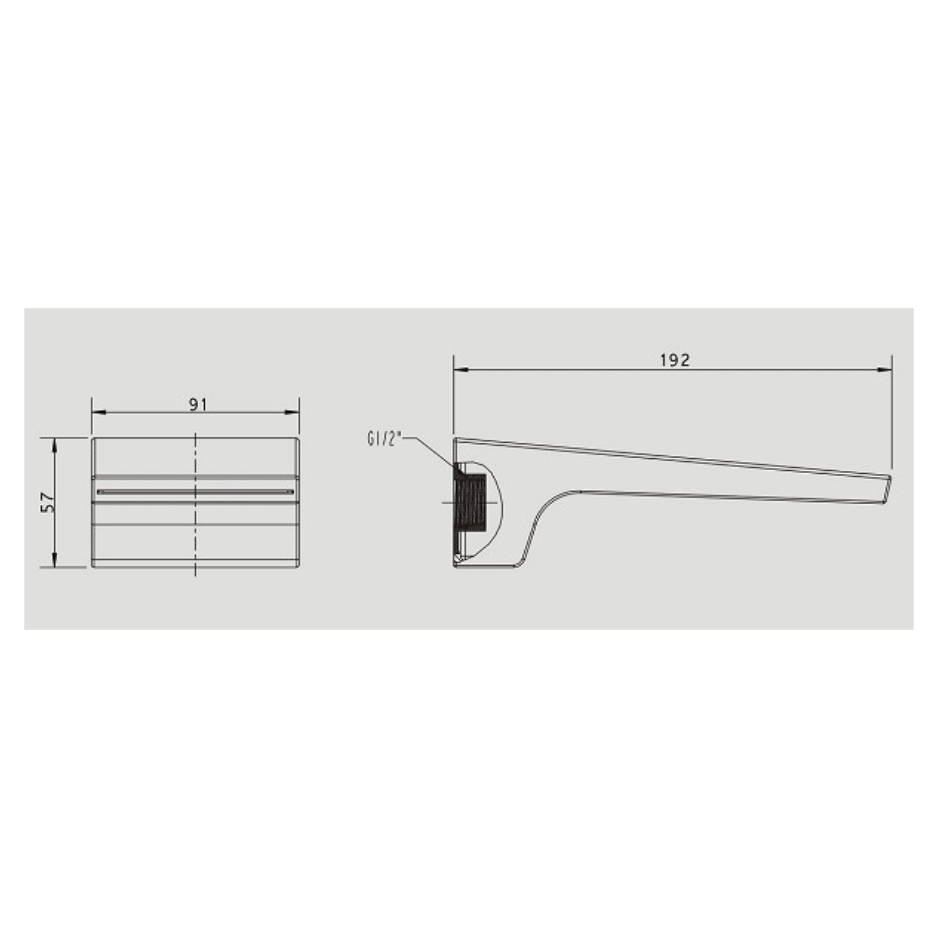 Chrome Bath Spout 192mm