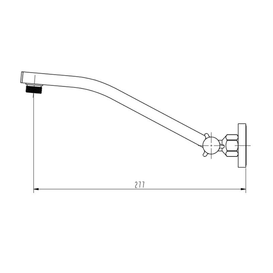 Chrome Square or Round Wall Mounted Shower Arm 277mm