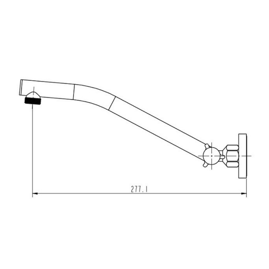 Chrome Square or Round Wall Mounted Shower Arm 277mm