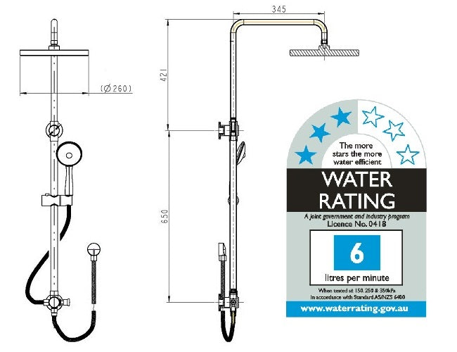 Twin Shower Set with Diverter (Bottom-Inlet)