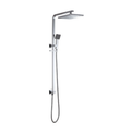 Square Twin Shower Rail Set with 200mm Overhead Rain Shower