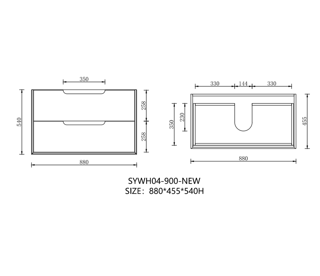 New Mina Wall Hung Vanity 600mm / 900mm / 1200mm / 1500mm