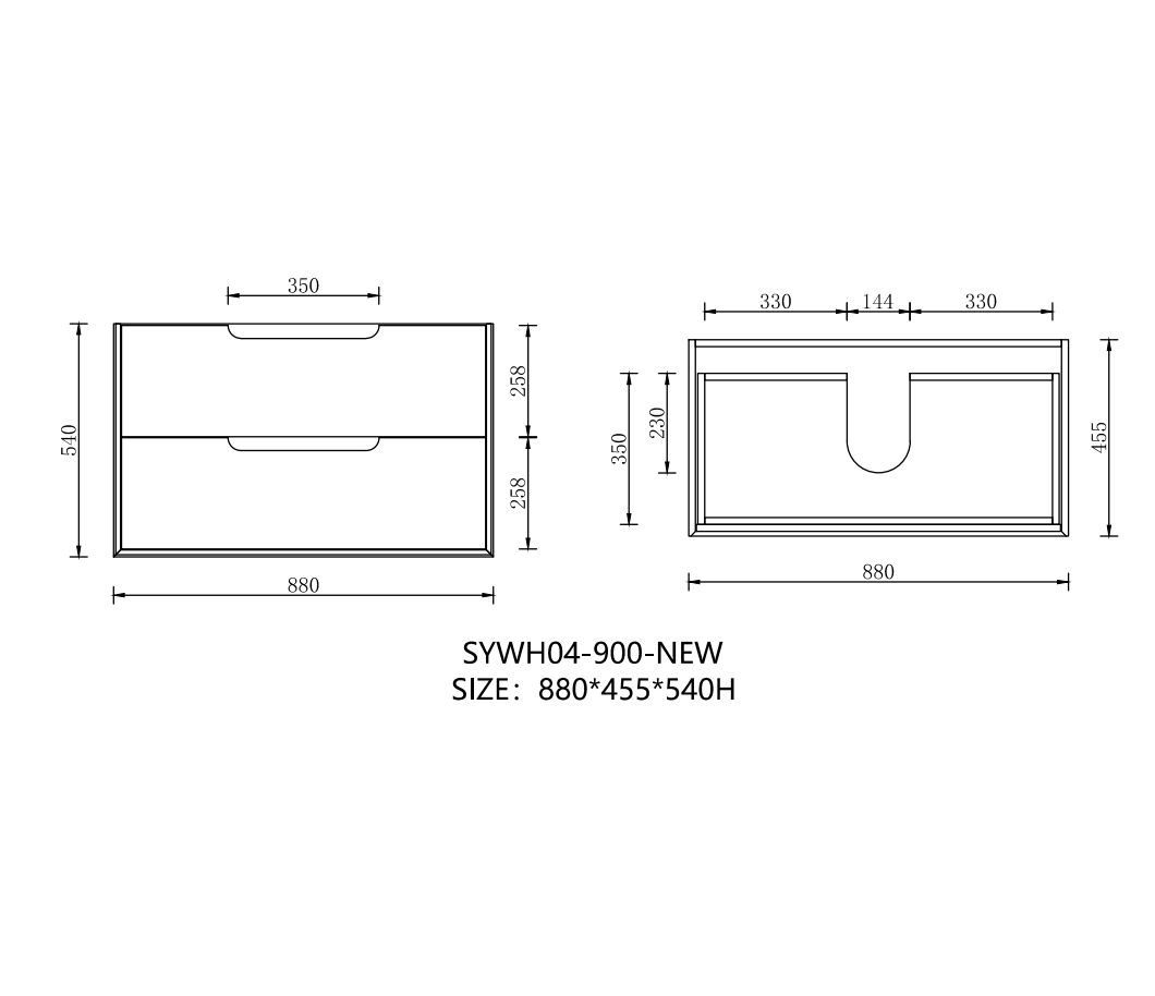 New Mina Wall Hung Vanity 600mm / 900mm / 1200mm / 1500mm