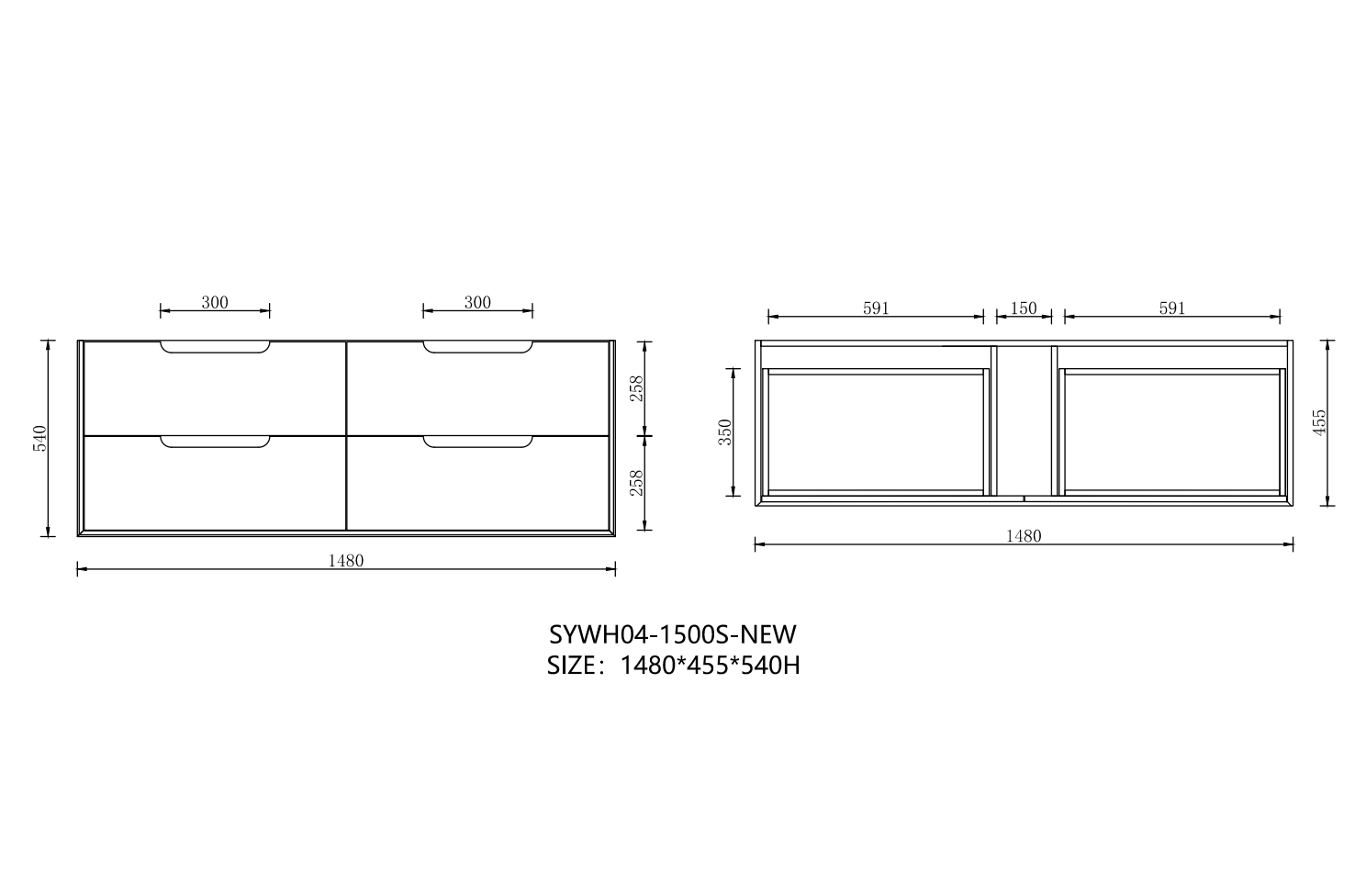 New Mina Wall Hung Vanity 600mm / 900mm / 1200mm / 1500mm