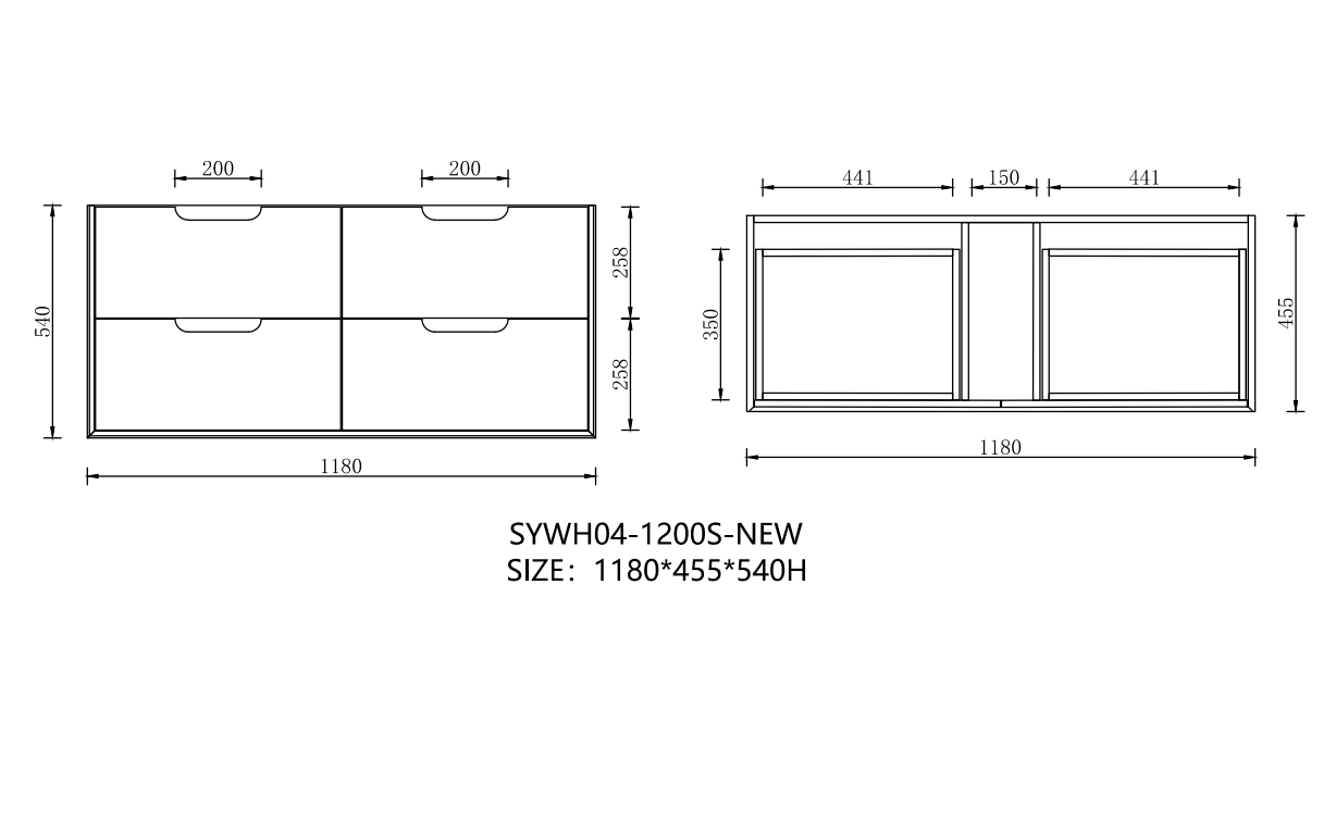 New Mina Wall Hung Vanity 600mm / 900mm / 1200mm / 1500mm
