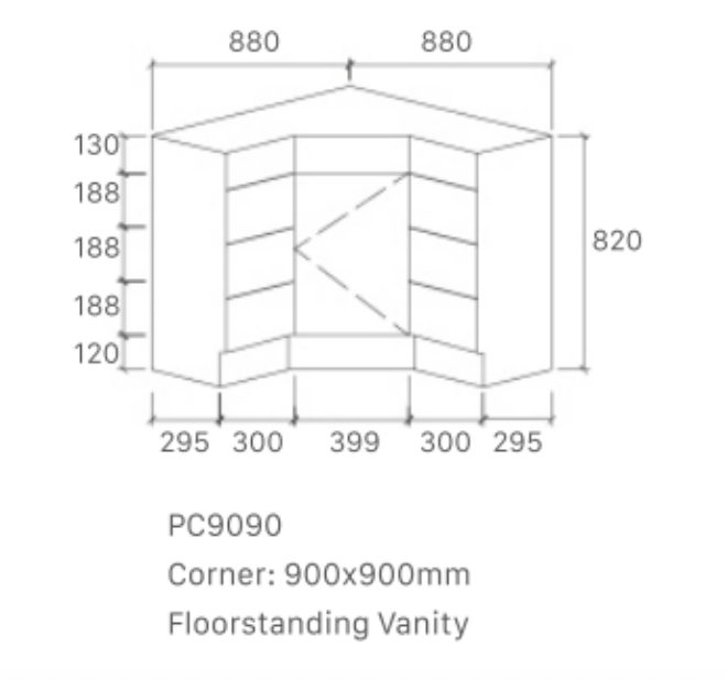 Corner Vanitiy 600mm / 900mm