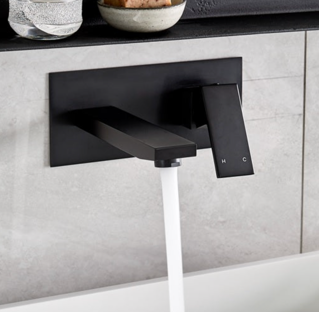 Square Wall Basin Mixer and Spout