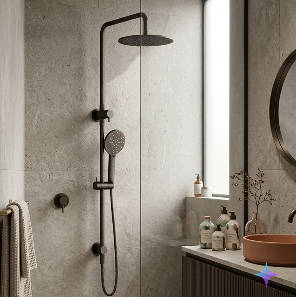 Antique Brass Shower Tapware Package – Twin Shower & Wall Mixer