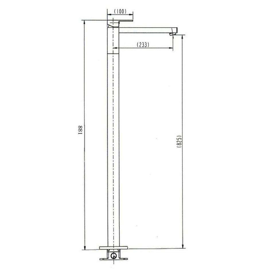 Chrome Square Floor Mixer