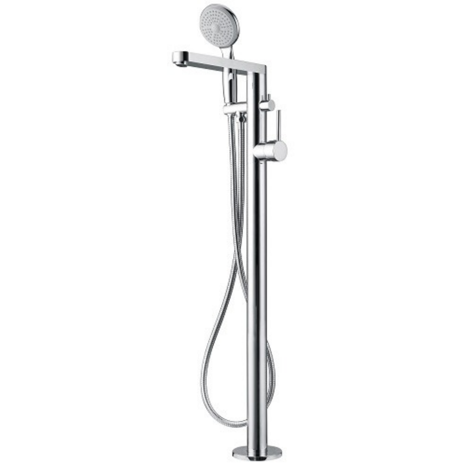 Chrome Round Floor Mixer Set
