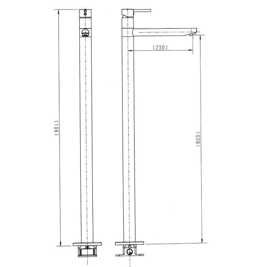 Chrome Round Floor Mixer with a Swivel Spout