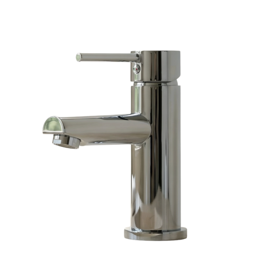 Round Basin Mixer Straight Spout