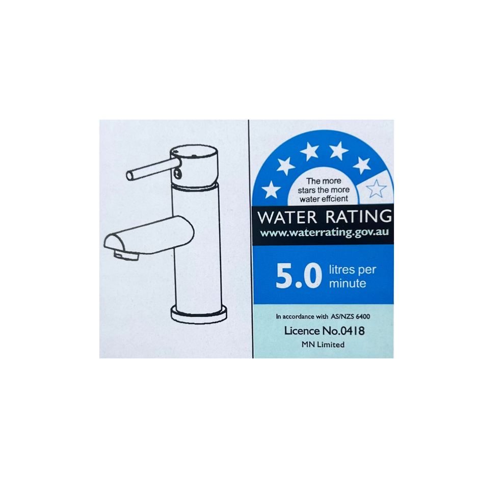 Round Basin Mixer Tap with Straight Spout | WELS 5 Star