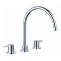 Round Gooseneck Basin & Sink Tap Set – Chrome, 3-Piece | WELS 4 Star