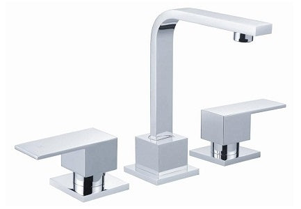 Square Basin Tap Set – Chrome, 3-Piece
