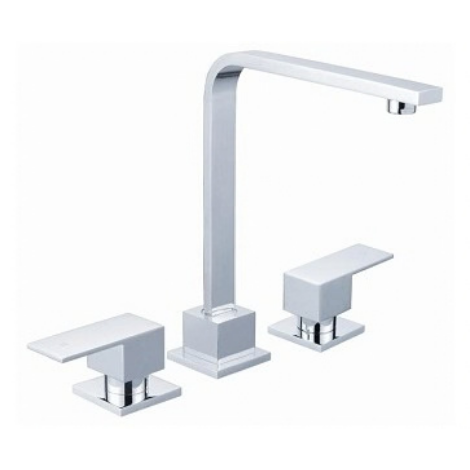 Square Basin & Sink Tap Set – Chrome, 3-Piece | WELS 4 Star