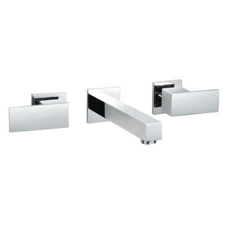 Square Wall-Mounted Bath Tap Set – Chrome